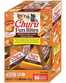 INABA Cat Fun Bites Chicken 8x12g mit Huhn für Katzen