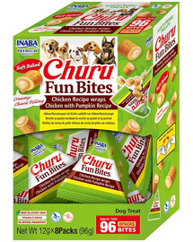 INABA Dog Churu Fun Bites Chicken with Pumpkin 8x12g