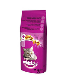 WHISKAS Adult 14kg Thunfisch und Gemüse + WHISKAS Adult 12x85g Lachs und Thunfisch
