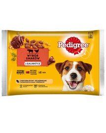 PEDIGREE Adult Mix 4x100g: Nassfutter für adulte Hunde mit Rindfleisch und Leber und mit Geflügel, in Gelee