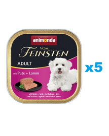 ANIMONDA Vom Feinsten Nassfutter mit Pute und Lamm für adulte Hunde 5x150 g
