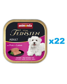 ANIMONDA Vom Feinsten Nassfutter mit Truthahn und Lamm für adulte Hunde 22x150 g