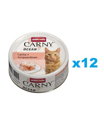 ANIMONDA Carny Nassfutter mit Lachs und Sardinen für adulte Katzen 12x80g