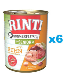 RINTI Kennerfleisch Senior 6x800g mit Huhn für ältere Hunde