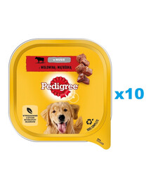 PEDIGREE Adult 10x300 g  Nassfutter mit Rind und Leber für Hunde