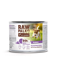 RAW PALEO Duck&Boar Puppy 200g karma mokra kaczka z dzikiem dla szczeniąt