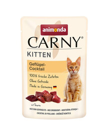 ANIMONDA Carny Nassfutter mit Geflügel Cocktail für Kätzchen getreidefrei 85 g