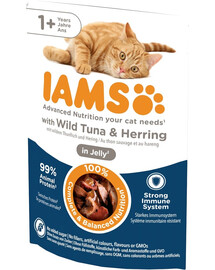 IAMS Cat Adult All Breeds Tuna & Herring In Jelly 85g