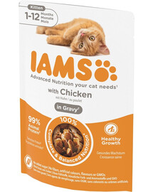 IAMS Cat Kitten All Breeds Chicken In Gravy Pouch 85 g
