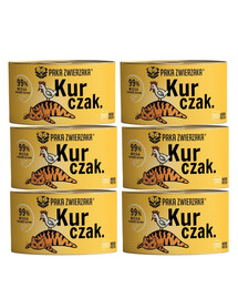 PAKA ZWIERZAKA Nassfutter mit Huhn Monoprotein für Katzen getreidefrei 6x200 g
