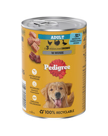 PEDIGREE Adult Nassfutter mit Geflügel in Mousse für adulte Hunde 400 g