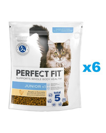 PERFECT FIT (Junior) 6x750 g Reich an Huhn – Trockenfutter für Kätzchen