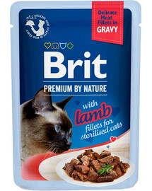 Premium By Nature Fillets in Gravy for Sterilized cats z jagnięciną 24x85g