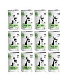PAKA ZWIERZAKA PEPE Nassfutter Wildschwein Monoprotein getreidefrei für alle Hunde 12x400 g
