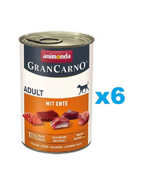 ANIMONDA GranCarno Nassfutter Schweinefleisch mit Ente für adulte Hunde getreidefrei 6x400 g