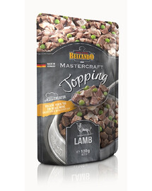 BELCANDO Mastercraft Topping Nassfutter Lamm mit Erbsen für adulte Hunde getreidefrei 24x100 g