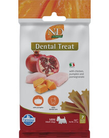 ND Pumpkin Dental Treat Chicken Pomegranate Mini 60 g (7 szt) przysmak dentystyczny dla psów ras małych