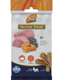 ND Pumpkin Dental Treat Lamb Blueberry Mini 60 g (7 szt) przysmak dentystyczny dla psów ras małych