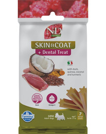 ND Quinoa Dental Treat Skin Coat Duck Mini 60 g (7 szt) przysmak dentystyczny dla psów ras małych