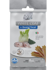 ND White Dental Treat Coat Sea bass Mini 60 g (7 szt) przysmak dentystyczny dla psów ras małych