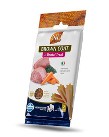 N&D Brown Dental Treat Coat Lamb Medium/Maxi 100 g (7 szt) przysmak dentystyczny dla średnich i dużych psów
