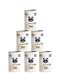 PAKA ZWIERZAKA PEPE Nassfutter mit Rind Monoprotein getreidefrei für alle Hunde 6x400 g
