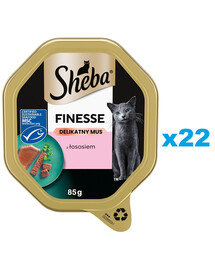 SHEBA Finesse 22x85 g: Nassvollnahrung für adulte Katzen mit Lachs in Mousse