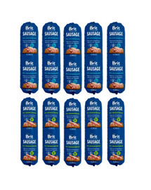 BRIT Premium Sausage Huhn & Wild 5x800 g + Huhn & Lamm 5x800 g