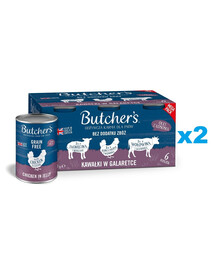 BUTCHER'S Original Recipe 12x400 g in Gelee Rind Lamm und Huhn