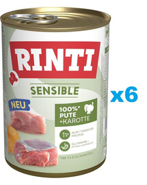 RINTI Sensible Indyk z marchewką 6x400 g