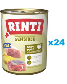 RINTI Sensible Indyk z ziemniakami 24x800g