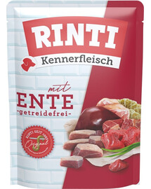 RINTI Kennerfleisch Duck Nassfutter mit Ente für adulte Hunde getreidefrei 12x400 g