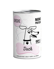 PAKA ZWIERZAKA PEPE Duck Nassfutter mit Ente Monoprotein für alle Hunde 800 g