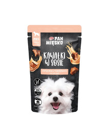 PAN MIĘSKO Nassfutter mit Kalbfleisch und Kaninchen in Soße für adulte Hunde getreidefrei 150 g