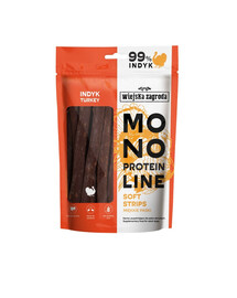 WIEJSKA ZAGRODA Streifen Snacks mit Pute Monoprotein für Hunde 100 g