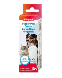 BEAPHAR Finger Pad Dental 2 Stk. Fingeraufsätze zur Zahnreinigung für Hunde und Katzen