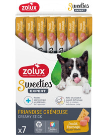 ZOLUX Sweeties cremige Leckerei mit Huhn und Käse für Hunde 7x14g