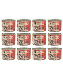 WIEJSKA ZAGRODA Nassfutter Kaninchen mit Kalbfleisch für Kätzchen getreidefrei 12x200 g