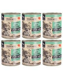 WIEJSKA ZAGRODA Nassfutter Pute mit Kaninchen für adulte Hunde getreidefrei 6x800 g