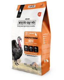 WIEJSKA ZAGRODA Trockenfutter mit Pute Monoprotein für adulte S/M Hunde 2 kg