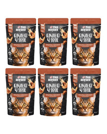 PAN MIĘSKO Nassfutter mit Kalb und Hirsch in Soße für adulte Katzen getreidefrei 6x85 g