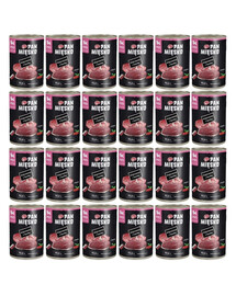 PAN MIĘSKO Nassfutter mit Schweinefleisch und Ente für Welpen hypoallergen 24x400 g