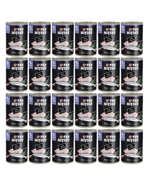 PAN MIĘSKO Nassfutter mit Pute, Lachs und Rosmarin für Kätzchen hypoallergen 24x400 g
