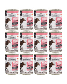 WIEJSKA ZAGRODA Nassfutter mit Rind Monoprotein für adulte Katzen 12x400g