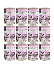 WIEJSKA ZAGRODA Nassfutter mit Schweinefleisch Monoprotein für adulte Katzen 12x400 g