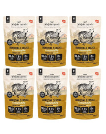 WIEJSKA ZAGRODA Superfoods Lamm mit Ente und Katzenminze feuchte Nahrung für Katzen 6x100 g