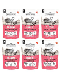 WIEJSKA ZAGRODA Filets Huhn mit Lamm für adulte Katzen getreidefrei 6x85 g