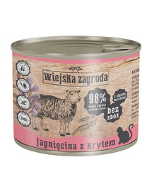 WIEJSKA ZAGRODA Nassfutter Lamm und Krill für adulte Katzen getreidefrei 12x200 g