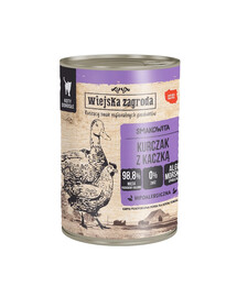 WIEJSKA ZAGRODA Nassfutter Huhn mit Ente für adulte Katzen getreidefrei 6x400 g