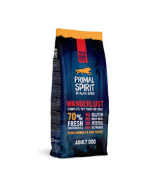 PRIMAL SPIRIT Wanderlust Trockenfutter mit Huhn und Reis halbweich für adulte Hunde 2x12 kg